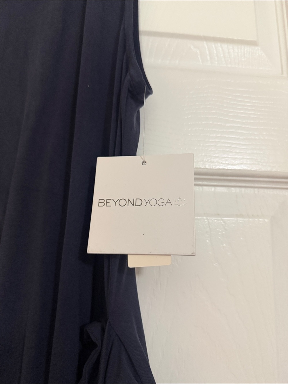 Beyond Yoga Navy Sleeveless Midi Dress with Side Knot - Picture 2 of 4